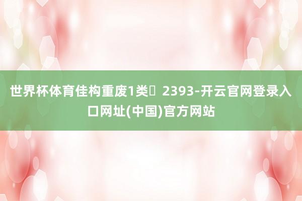 世界杯体育佳构重废1类 2393-开云官网登录入口网址(中国)官方网站