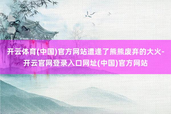 开云体育(中国)官方网站遭逢了熊熊废弃的大火-开云官网登录入口网址(中国)官方网站