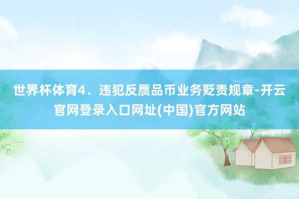 世界杯体育 4.违犯反赝品币业务贬责规章-开云官网登录入口网址(中国)官方网站