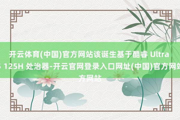 开云体育(中国)官方网站该诞生基于酷睿 Ultra 5 125H 处治器-开云官网登录入口网址(中国)官方网站