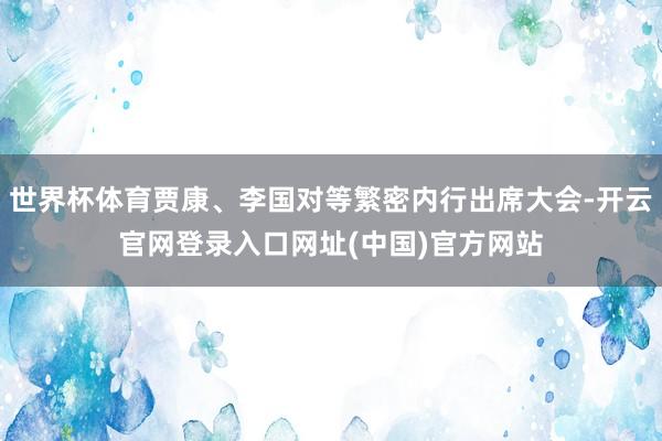 世界杯体育贾康、李国对等繁密内行出席大会-开云官网登录入口网址(中国)官方网站